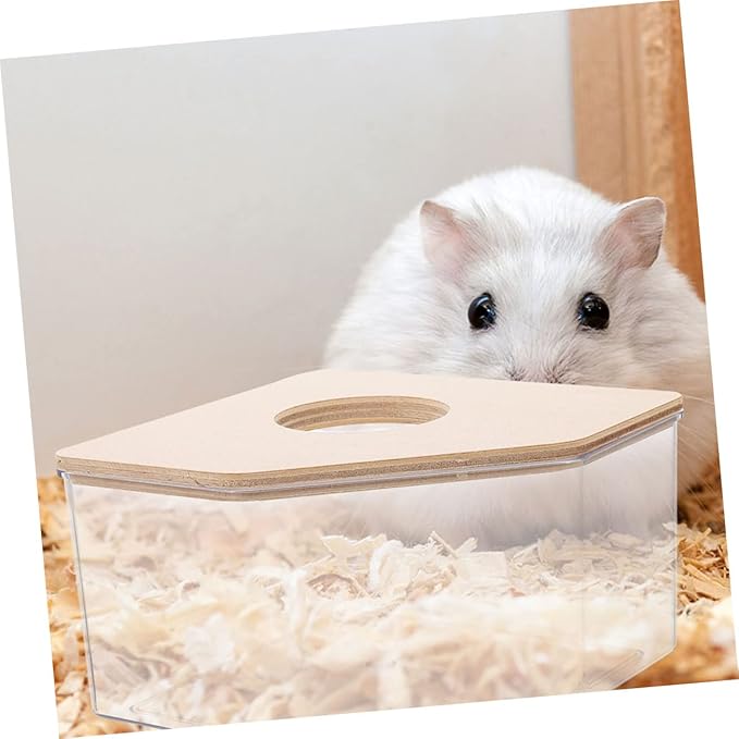 Large Triangle Hamster Bath Room Acrylic Pet Bathing Supplies Dust Bath Container for Chinchilla Guinea Pig