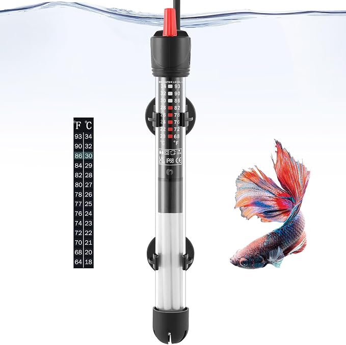 Aquarium Heater 50W 100W 300W, Submersible Glass Fish Tank Heater for Fresh and Salt Water (100W)