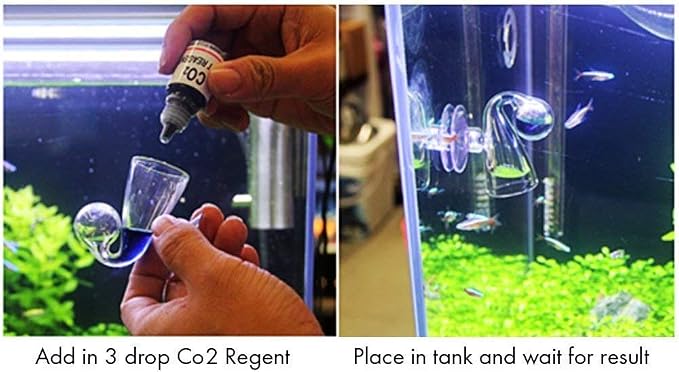 Rhinox Glass Drop Checker Kit with pre-Mixed 4dKH & pH Reagent, 3-Minutes' Setup, 3 Seconds to Read Result, Color Change Reflects CO2 Level