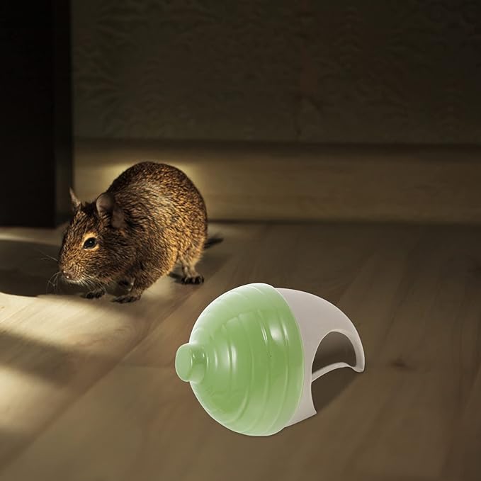 Ceramic Small Pet Hideout Pets Out Acorn Shaped Small Animal Bed Guinea Pig House Cage Supplies for Gerbil Hamster Squirrel Chinchilla Green Toy Ceramic