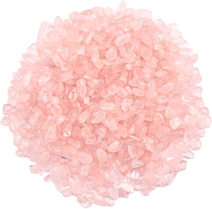 WAYBER Natural Crushed Rose Quartz Pink Crystal Decorative Stones, 1 Pound | Toxin-Free, Fade-Resistant, Ideal for Reiki Healing, DIY Crafts, Vase Filler, Aquarium & Bonsai Decoration