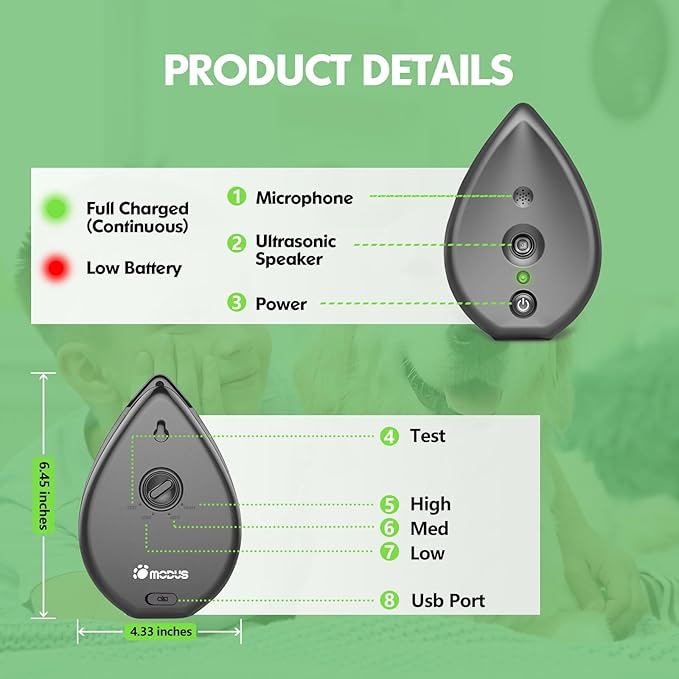 Anti Barking Device for Dogs, Rechargeable Bark Box Ultrasonic Barking Deterrent with 3 Modes/Irregular Ultrasound Frequency/Automatically Electronic Dog Whistle Stop Neighbors Dog from Barking(Grey)