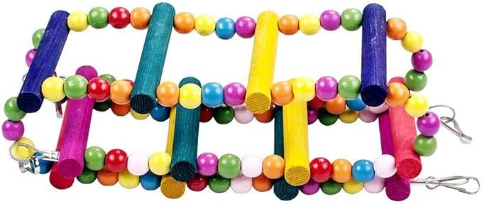 Ladder Bird Toys for Bird Parrot Budgies Cockatiels Parakeets Crawling Bridge Wooden Cage Funny Training Swing Toys 22 inches
