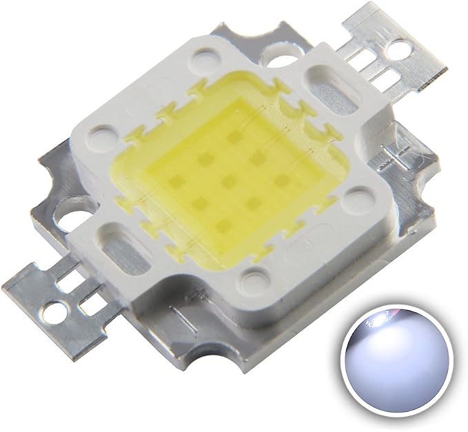 CHANZON High Power Led Chip 10W Cool White 10000K - 15000K | (900mA / DC 9V - 11V / 10 Watt) Super Bright Intensity SMD COB Light Emitter Components Diode Bulb Lamp Beads DIY Lighting