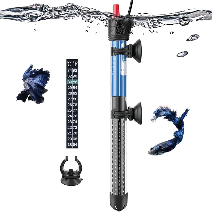 50W 100W 300W Submersible Aquarium Heater, Adjustable Glass Water Heater for 5 – 70 Gallon Fish and Turtle Tank (300W for 35-70 Gallon)