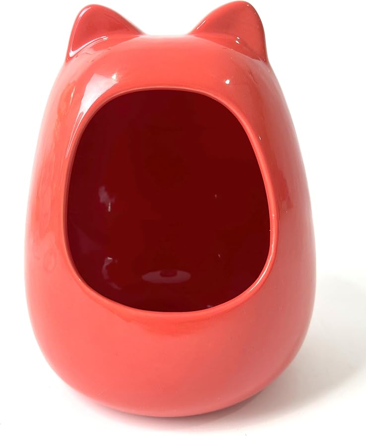 Ceramic Dust Bath Large Size (Pomgrante Red) Inside Space Approx: 9 in Tall/ 7 in Wide Base/ 6+ in deep Base