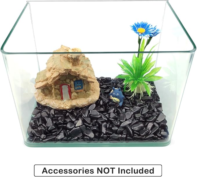 WAYBER Natural Crushed Black Obsidian, Decorative Gravel Stones, 1 Pound | Toxin-Free, Fade-Resistant, Ideal for Reiki Healing, DIY Crafts, Vase Filler, Aquarium & Bonsai Decoration
