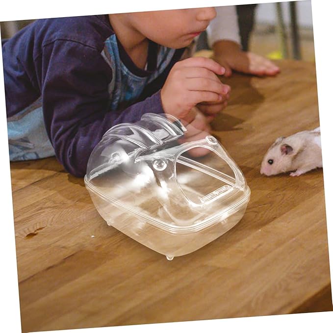 Sosoport Hamster Bath Box Small Pet Bathtub Chinchilla Dust Bath House Sand Substrate Transparent