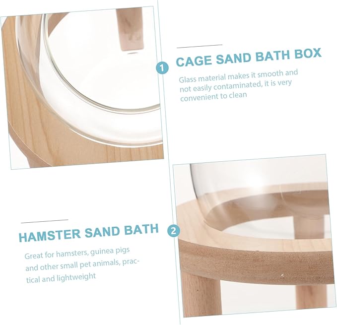 Glass Hamster Bath Tub for Small Supply Chinchilla Dust Bath Container Smooth Edges for Daily Use