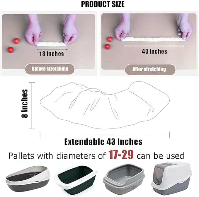 Ouliget Disposable Rabbit Cage Liner Bag with Elastic,Portable Large Size Pet Litter Box Tidy Bags,Small Animal Universal Toilet Film for Bird Hamster Cat Hedgehog,50 Pieces