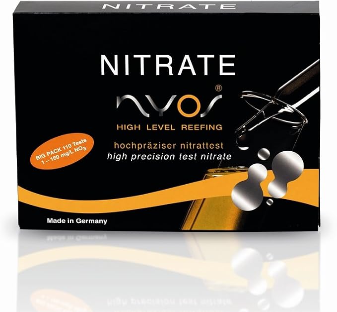 NYOS® Nitrate Reefer Test Kit for Saltwater Aquariums - Lab-Grade Precision - 40 Tests - Glass Vials - Slide Comparator Included