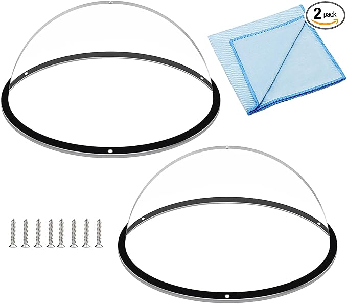 HiCaptain 2 Pack Dog Fence Window with Cleaning Cloth, Clear Acrylic Pet Dome Window, Pet Peek Window for Dog Fence to Relieves Stress, Reduced Barking, Easy Installation -12.5"(2 Pack)