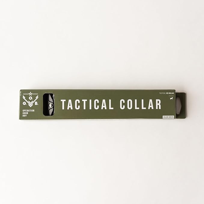 Operation Good Boy Tactical Dog Collar – Heavy Duty Military-Grade Nylon with Quick Release Buckle & Training Handle – Adjustable for Medium and Large Dogs (Green)