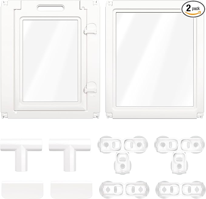 FXW AuraSpace Acrylic Indoor Dog Playpen for Small Dogs, 24 inch, 2 Panels, Includes 1 Gate & 1 Panel, White