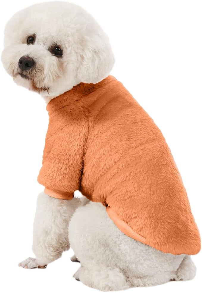 Dog Sweater, 3 Pack Dog Sweaters for Small Dogs, Dog Clothes for Small Dogs Girl Boy, Ultra Soft and Warm Puppy Sweater Dog Coat for Winter Christmas (Orange+Coffee+Yellow, XX-Large)