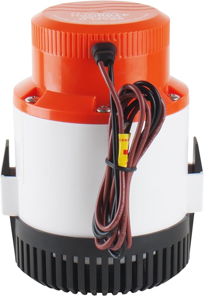 SEAFLO 01 Series 4700 GPH Bilge Pump – 12V, 2" Outlet, Marine Submersible Pump, Anti-Airlock Protection, Snap-Off Strainer Base, CE & RoHS Certified – 4-Year Warranty