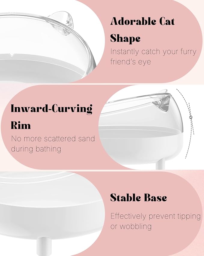 Pawfly Hamster Sand Bath Container, Hamster Sand Bath Box, Hamster Bathtub, Hamster Bathroom, Hamster Toilet, Plastic Dust Bath for Dwarf Hamsters, Syrian Hamster, Mice, Gerbils & Small Animal, White