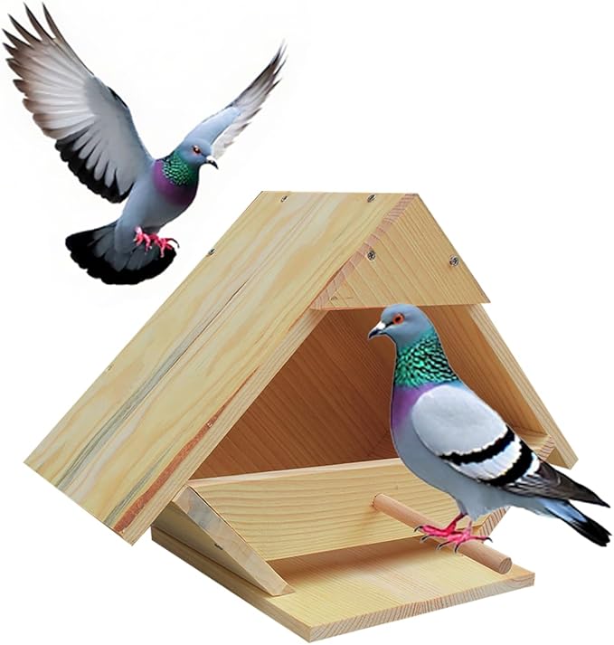 Mourning Dove Bird House - Outdoor Solid Wood Nesting Box with Predator Guard for Backyard, Garden, Patio | Handmade, Weather Resistant, Easy Mount