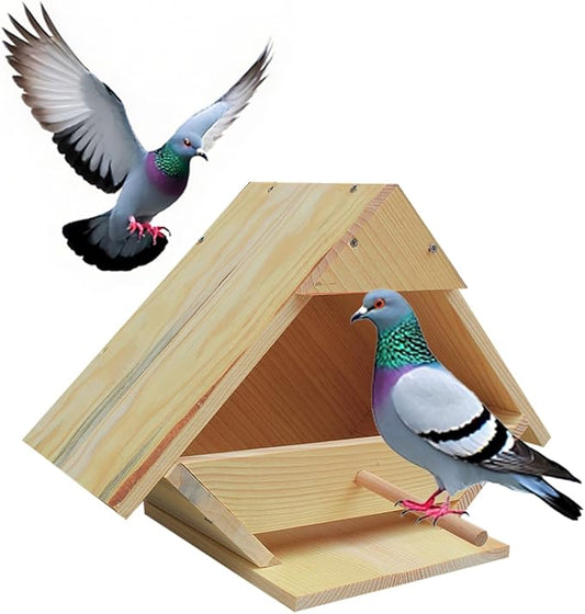 Mourning Dove Bird House - Outdoor Solid Wood Nesting Box with Predator Guard for Backyard, Garden, Patio | Handmade, Weather Resistant, Easy Mount