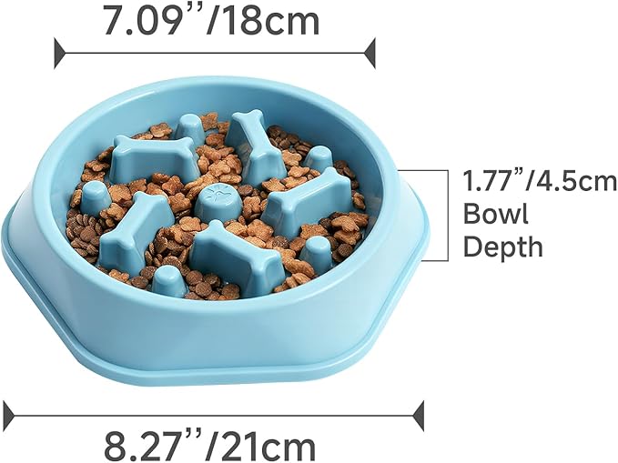 Slow Feeder Dog Bowls Anti Gulping Reduces Gastric Burden Prevents Bloat and Digestive Issues Safe Durable Material Easy to Clean Puppy Slow Feeder Bowl for Healthy Eating Excess Energy Management