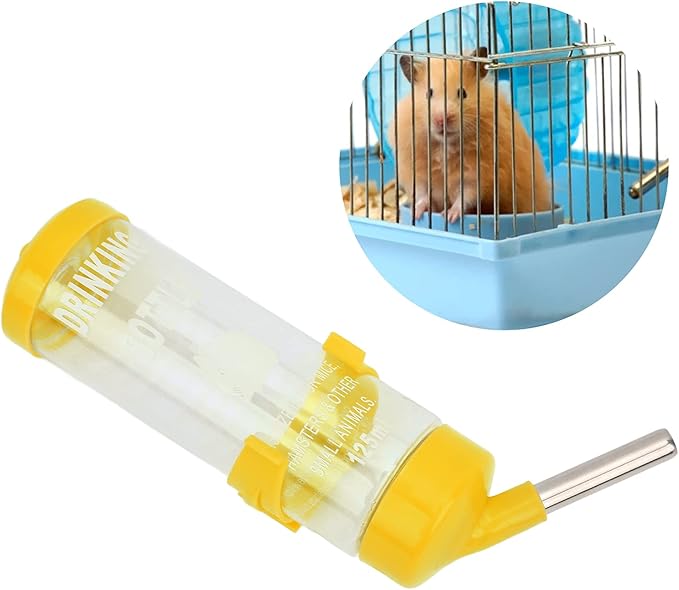 Small Animal Water Bottle, Automatic No-Drip Water Dispenser for Hamster, Gerbil, Rat, Chinchilla, Guinea Pig, Rabbit Cage