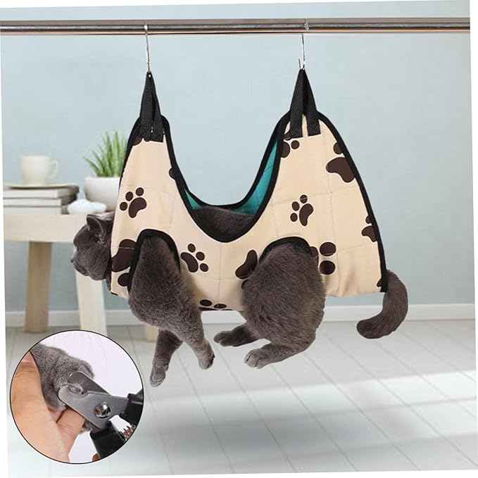 BESPORTBLE Cat Grooming Hammock Breathable Trimming Sling for Easy Nail Care Chic Design for Home Decor for Cats Dogs Reusable Pet Hanging Hammock for Grooming