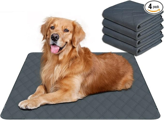 RIOUSSI Washable Pee Pads for Dogs, Reusable, Absorbent, Leakproof, Non Slip Pet Puppy Pads for Potty Training. Dark Gray, 20x28 Inch(4pack)