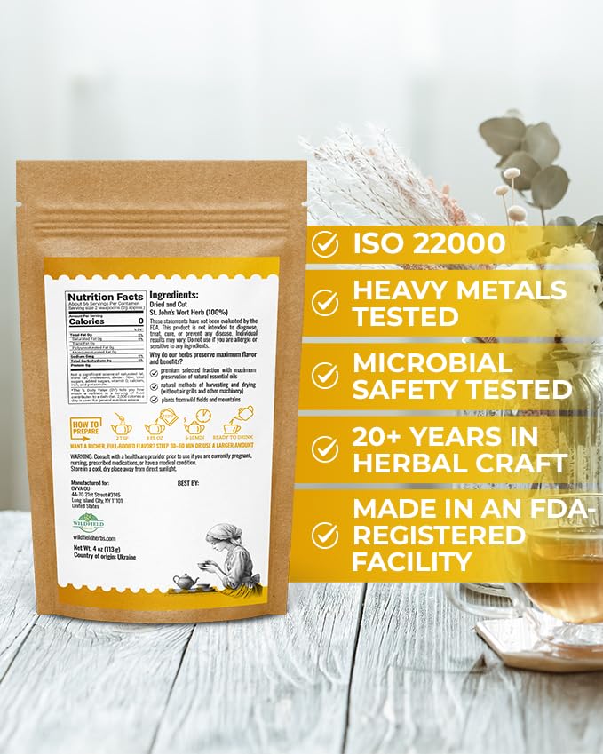 4 oz. St Johns Wort Herb Herbal Tea (Hypericum) - 113g Hierba De San Juan Herb Tea