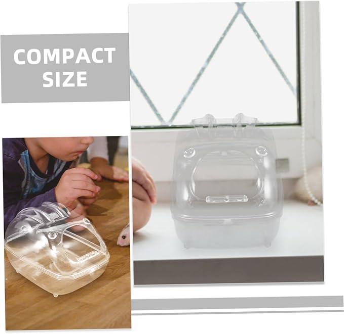 Sosoport Hamster Bath Box Small Pet Bathtub Chinchilla Dust Bath House Sand Substrate Transparent