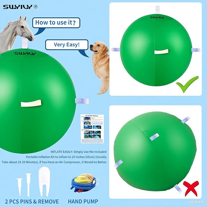 Horse Ball 40inch - Extra Large Toy for Adult Horses, Ideal for Pasture & Indoor Stall Boredom Relief