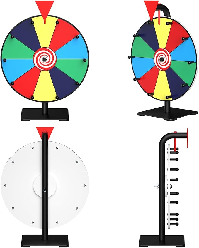 Facilife Spinning Wheel - 12 Inch Color Prize Wheel with Stand, Table Spinner for Trade Shows, Carnivals & Home Games