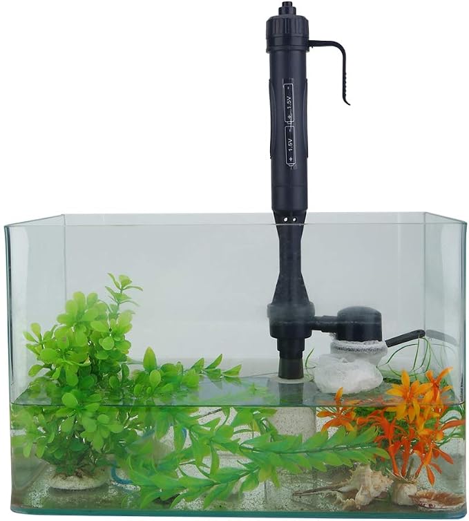 Keenso Vacuum Fish Cleaner Tools for Aquarium Water Changer with Thermometers Fish Net Kit for Gravel and Sand Cleaning