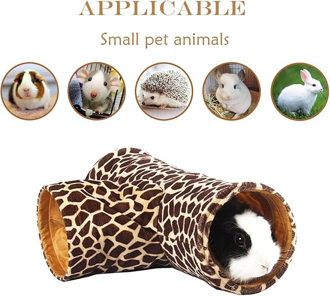 LEFTSTARER Guinea Pig Tunnel Guinea Pig Hideout Collapsible 3 Way Tunnel Tubes Toy for Ferret Hedgehog Chinchillas Mice Rat Rabbit