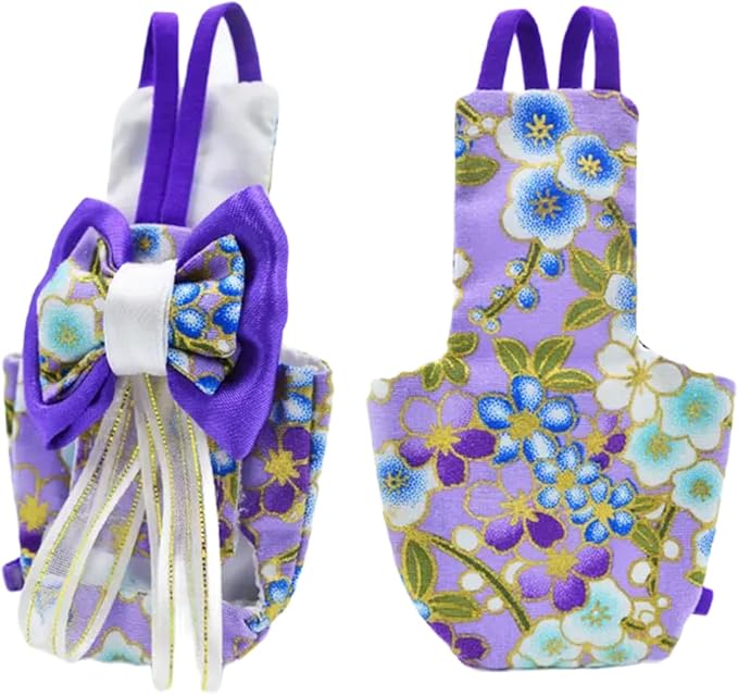 Bird Flight Suits Diapers, Parrot Flight Suits Diapers for Monk Parakeets, Cockatiels Flight Suits, Parrot Clothes, Bird Training Nappy Suit Liners Clothes (XS, Purple-B)