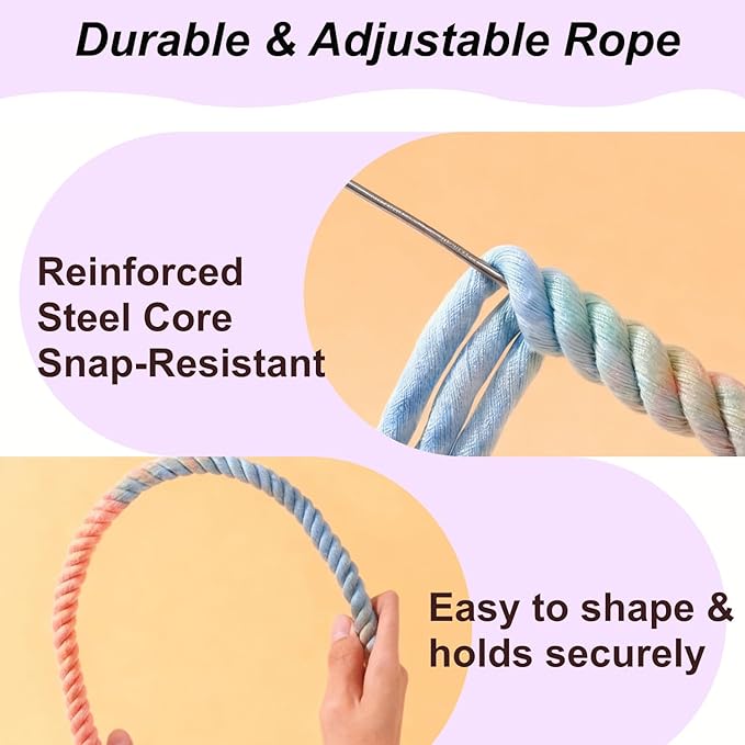 31.5" Bendable Bird Perch Cotton Rope Bird Toy Twistable Ladder Swing Chewable Gym for Parakeets Cockatiels Conures Lovebirds