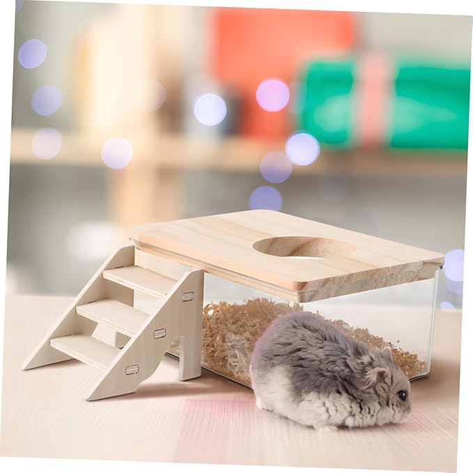 Kisangel Easy Replacement Small Animal Litter Box Stylish Hamster Bathroom Bath Sand for Hamster Shower Chinchilla Dust Bath