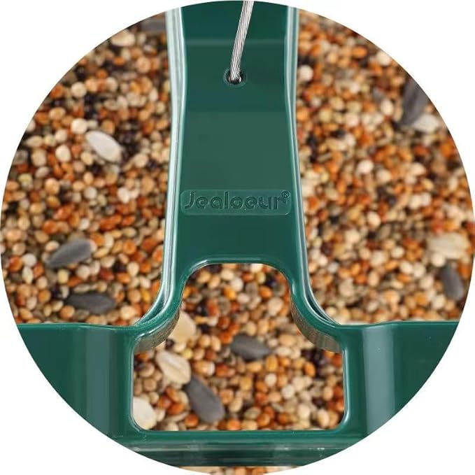 Jealoeur Bird Feeders for Outdoors Hanging Bird Feeder Wild Birds Seed, Green