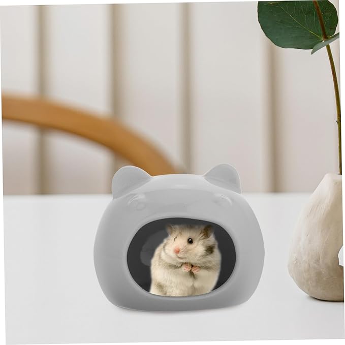 Small Pet Hideout House Durable Ceramic Nest for Hamsters Gerbils Charming Design