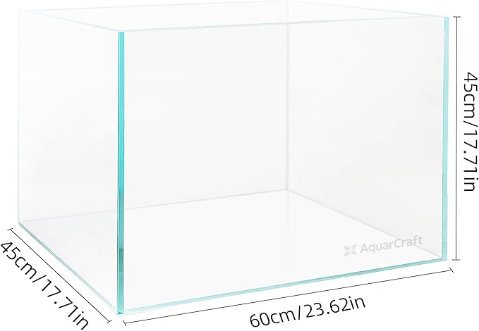 Ultra Clear Glass Fish Tank 30 Gallon, 8mm Thickened Rimless Aquarium Tank Low Iron, Large Big Aquarium 23.6in x17.7in x 17.7in