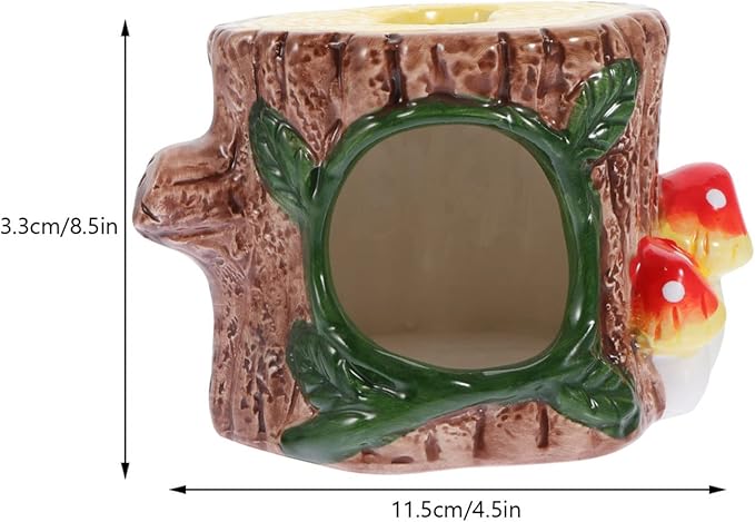 POPETPOP Ceramic Hamster Hideout, Ceramic Chinchilla House Hamster Nest Cooling House Hut Small Animal Hideout Cave Cartoon Shape Cool Down in Hot Summer