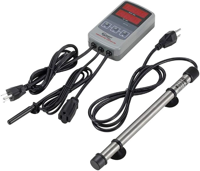 hygger 500W Titanium Aquarium Heater for Salt Water and Fresh Water, Digital Submersible Heater with External IC Thermostat Controller and Thermometer, for Fish Tank 60-120 Gallon
