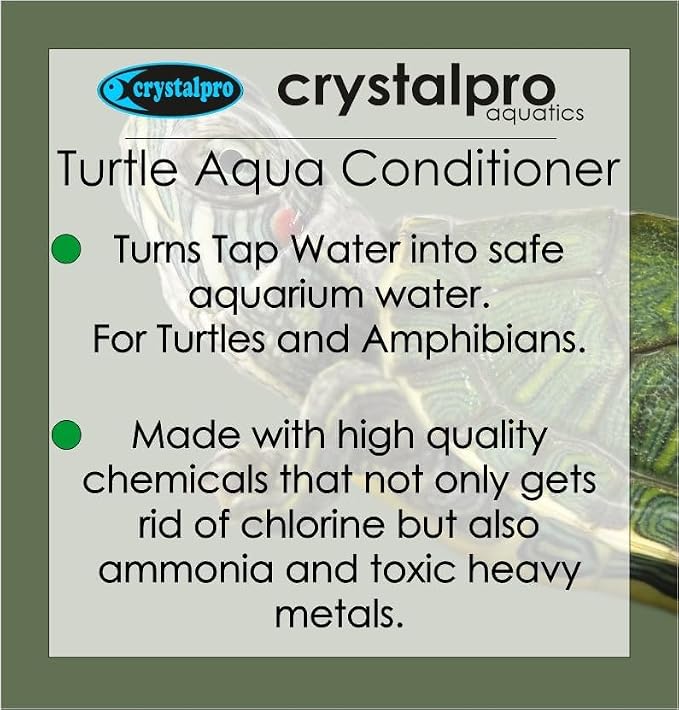 Crystalpro Turtle & Amphibian Water Conditioner 4.22 Oz - Treats 660 Gallons, Neutralizes Chlorine and Ammonia - Makes Tap Water Safe for Amphibian and Reptile Aquariums/Terrariums
