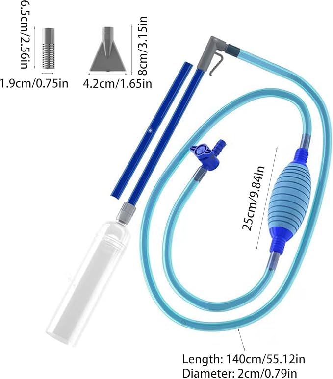 Aquariums Maintenance Siphons Kits with Adjustable Waterflow Valves for Easy Water Changing and Gravels Washing Aquariums Siphons Vacuum