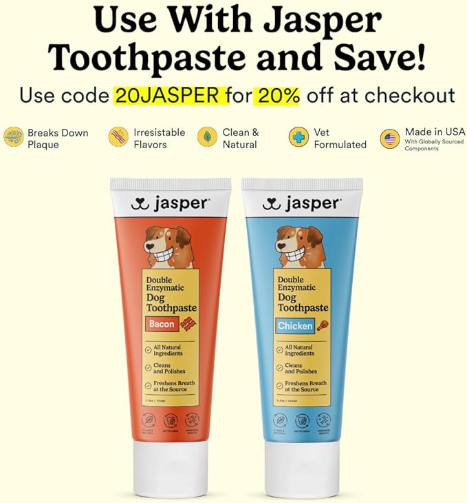 Jasper Microbrush Vet Approved Cat Toothbrush, Soft-Bristled Toothbrush Kit for Felines & Small Dogs, Non-Slip Handle with 2 Replaceable Tooth Brush Heads, Use with Cat Toothpaste, 2-Pack, Gray Mist