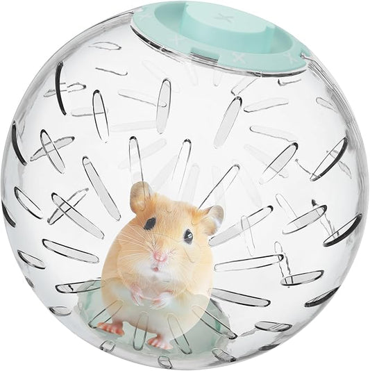7.9 inch Hamster Ball, Exercise Toys, Running Clear Plastic Balls, Large Space, Easy to Clean, Portable Cage, for Small and Medium Hamsters, Syrian Dwarf Hamster, Green