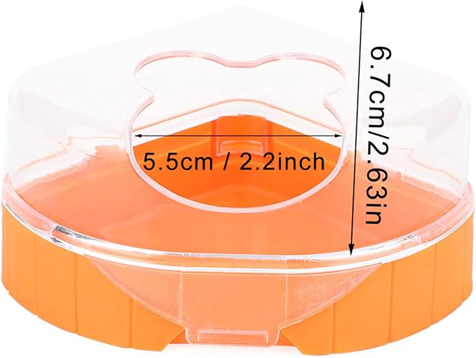 Health Gear Corner Toilet for Hamster with Roof, Hamster Sand Bathroom with Scoop, Hamster Sandbox, Plastic Sand Bath Container, Corner Toilet Tray for Hamster Totoro Chinchilla