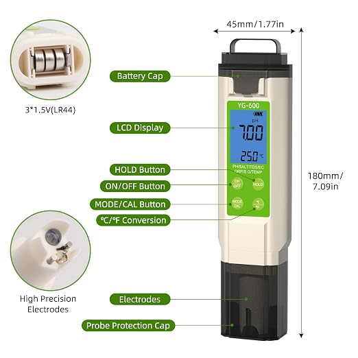7 in 1 Pool Salt Tester, Digital Salinity & pH ORP Meter for Saltwater Pools, Hot Tubs, Spas, Aquariums, Sodium Chloride Water Quality Monitor