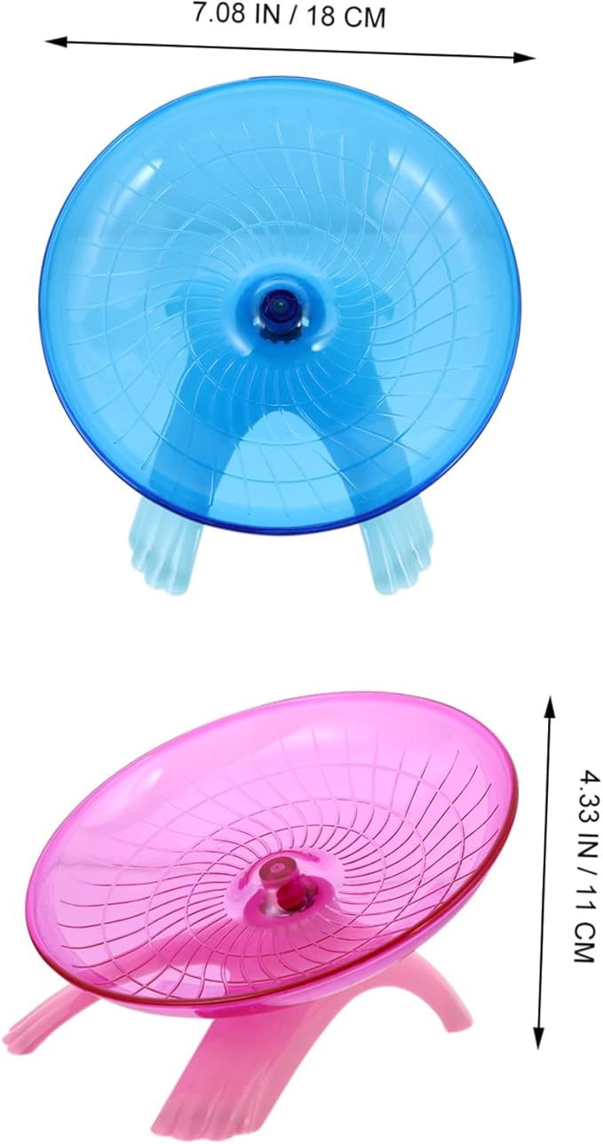 NOLITOY 2pcs Hamster Running Toy Flying Saucer Wheel Pet Exercise Accessory for Hamsters Gerbils and Colors Fun Activity for Bored Pets