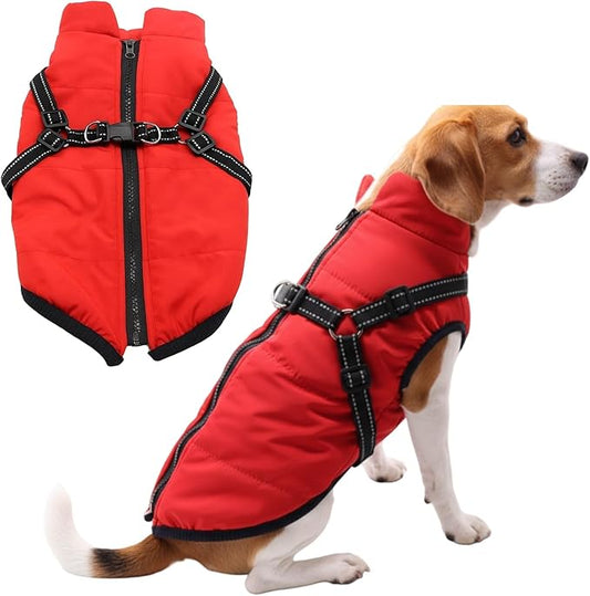1 PCS (Suitable for 8 to 10 pounds) 3 in 1 Winter Jacket for Dogs, Cozy and Warm Dog Coat, Water-Resistant Outer Layer, Adjustable Straps for Secure Fit, Ideal for Cold Weather, Small to Large Sizes
