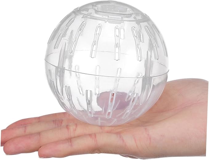 GANAZONO 2 Pack Mini Hamster Exercise Balls Transparent Running Balls for Small Pets Dwarf Hamsters Portable Interactive Toy to Increase Activity and Reduce Boredom